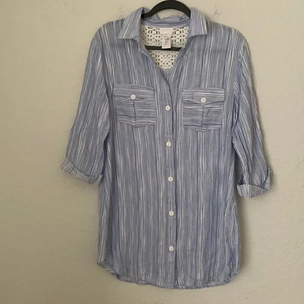 DottiβCottonβStripeβTopβShirtβMiniβDressβSizeβM
